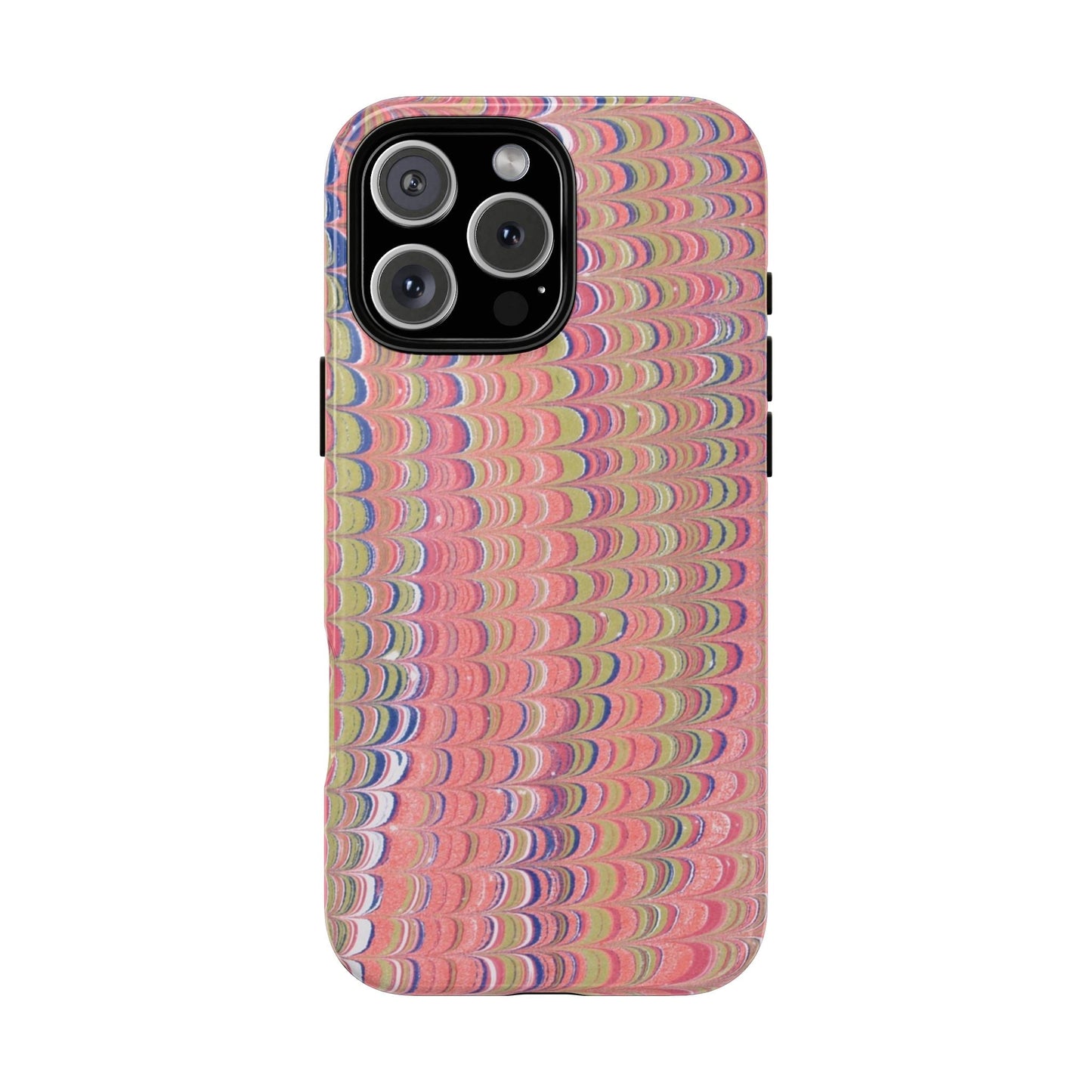 Pink Pastels Feather Marbled Vintage Design iPhone 16 + Samsung + Apple + Google - 2 finishes