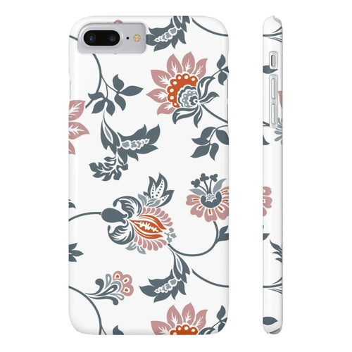 Pink and Green Flower Pattern, Floral Slim Phone Cases, Case-Mate IPHONE16 and all sizes