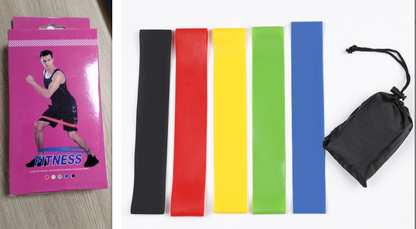 Resistance Bands Set - 5 Level Exercise Bands for Yoga & Strength Trainin