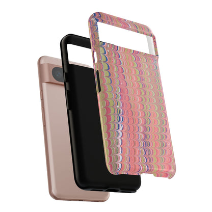 Pink Pastels Feather Marbled Vintage Design iPhone 16 + Samsung + Apple + Google - 2 finishes