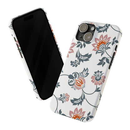 Pink and Green Flower Pattern, Floral Slim Phone Cases, Case-Mate IPHONE16 and all sizes