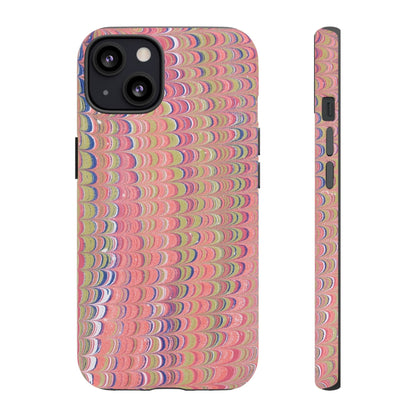 Pink Pastels Feather Marbled Vintage Design iPhone 16 + Samsung + Apple + Google - 2 finishes