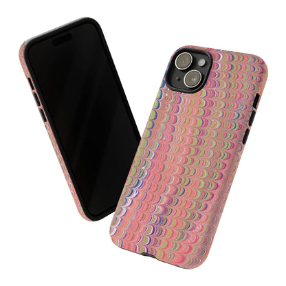 Pink Pastels Feather Marbled Vintage Design iPhone 16 + Samsung + Apple + Google - 2 finishes