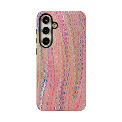 Pink Pastels Feather Marbled Vintage Design iPhone 16 + Samsung + Apple + Google - 2 finishes