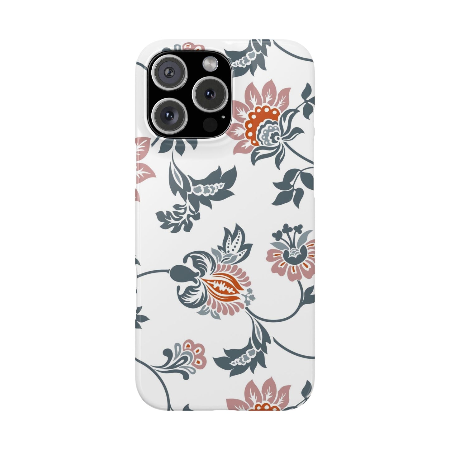 Pink and Green Flower Pattern, Floral Slim Phone Cases, Case-Mate IPHONE16 and all sizes