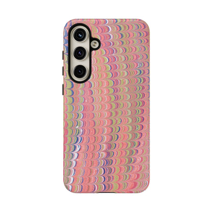 Pink Pastels Feather Marbled Vintage Design iPhone 16 + Samsung + Apple + Google - 2 finishes
