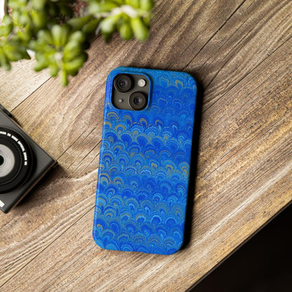 Blue Marbled Design, Italy Feather Phone Case, Multi-Color, Slim Phone Cases, Case-Mate IPHONE16 and all sizes