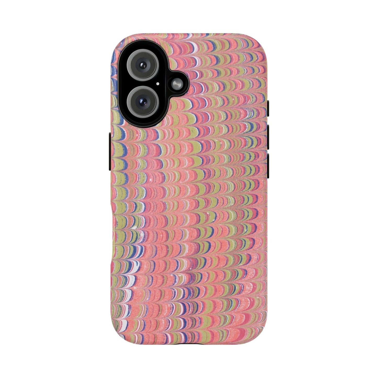 Pink Pastels Feather Marbled Vintage Design iPhone 16 + Samsung + Apple + Google - 2 finishes