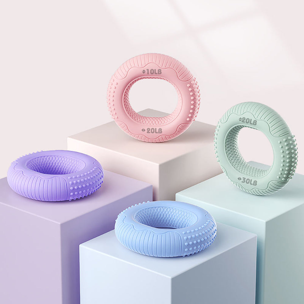 Silicone Grip Strength Trainer Set - Adjustable Resistance Hand Exerciser Rings for Forearm & Finger Training