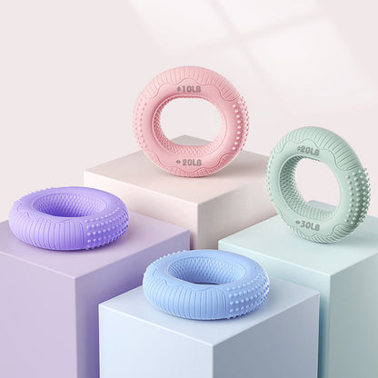 Silicone Grip Strength Trainer Set - Adjustable Resistance Hand Exerciser Rings for Forearm & Finger Training