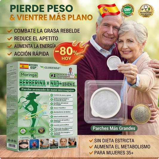 🔥 ¡Solo 10 cajas! 30% de descuento extra. 𝐆𝐋𝐎𝑹𝑬𝑵𝑫𝗔® 𝑴𝒐𝒓𝒊𝒏𝒈𝒂 · 𝑩𝒆𝒓𝒃𝒆𝒓𝒊𝒏𝒆 × 𝑵𝑨𝑫+ 𝑷𝒂𝒓𝒄𝒉𝒆 𝒂𝒗𝒂𝒏𝒛𝒂𝒅𝒐 10-𝒆𝒏-1 : seguro, probado y eficaz para peso, glucosa, digestión y energía.