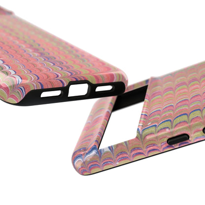 Pink Pastels Feather Marbled Vintage Design iPhone 16 + Samsung + Apple + Google - 2 finishes