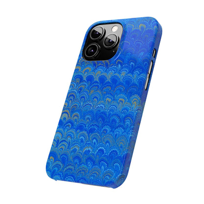 Blue Marbled Design, Italy Feather Phone Case, Multi-Color, Slim Phone Cases, Case-Mate IPHONE16 and all sizes