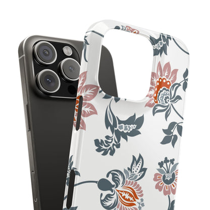 Pink and Green Flower Pattern, Floral Slim Phone Cases, Case-Mate IPHONE16 and all sizes