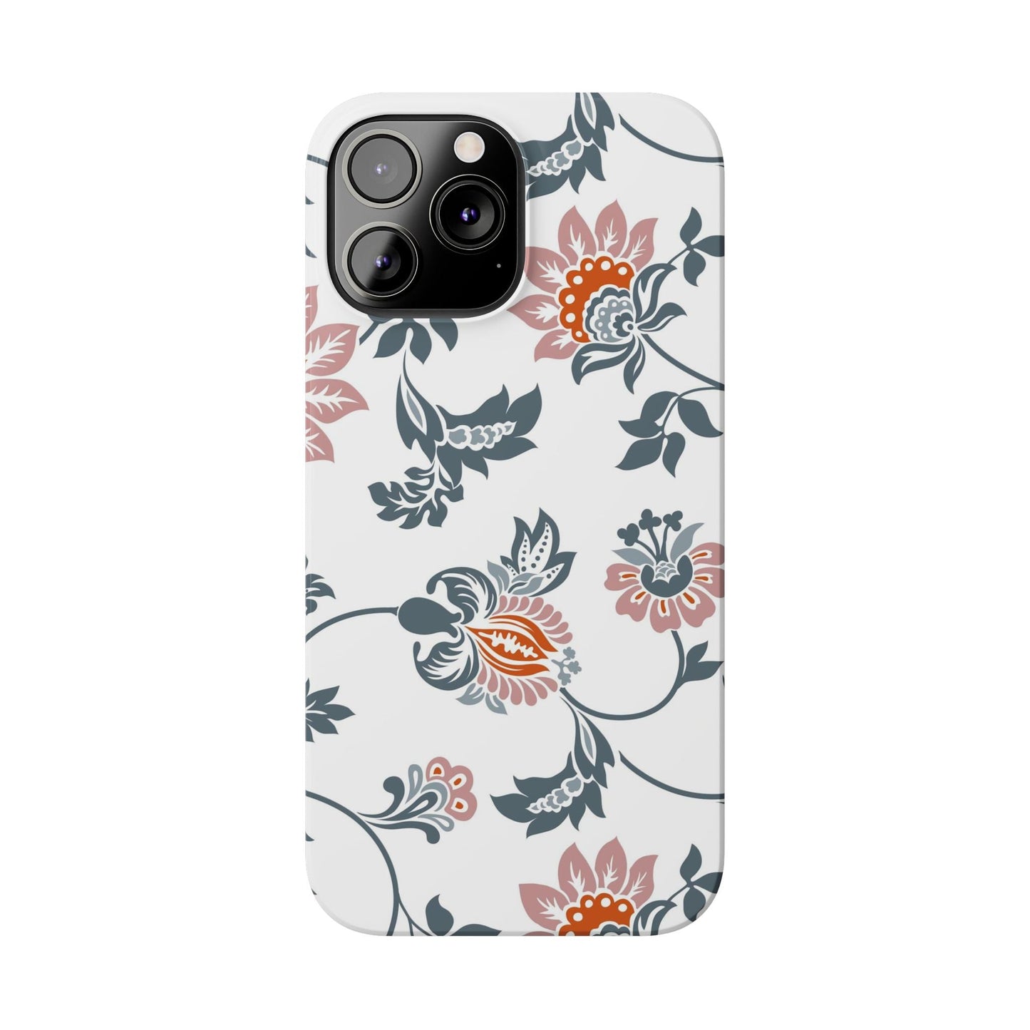 Pink and Green Flower Pattern, Floral Slim Phone Cases, Case-Mate IPHONE16 and all sizes